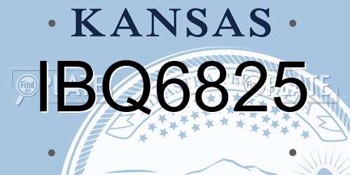 IBQ6825 Kansas License Plate