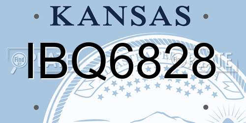 IBQ6828 Kansas License Plate