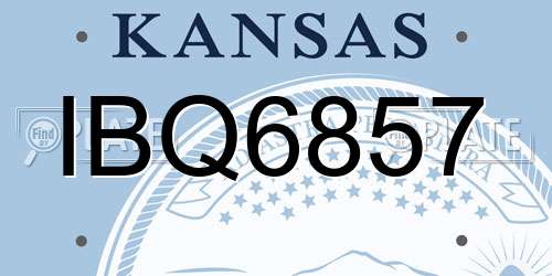IBQ6857 Kansas License Plate
