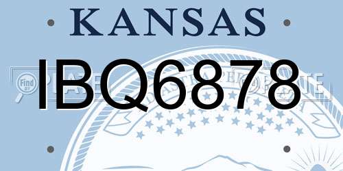 IBQ6878 Kansas License Plate