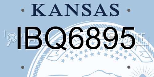 IBQ6895 Kansas License Plate