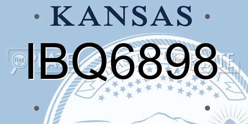 IBQ6898 Kansas License Plate