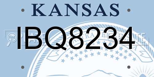 IBQ8234 Kansas License Plate