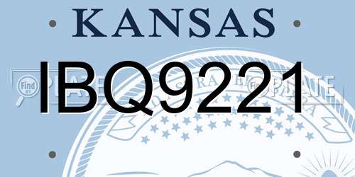 IBQ9221 Kansas License Plate
