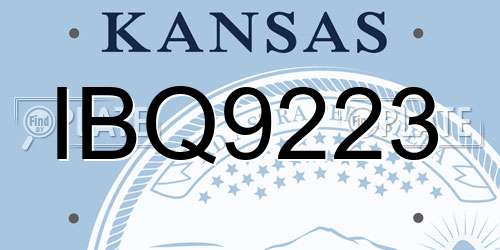 IBQ9223 Kansas License Plate