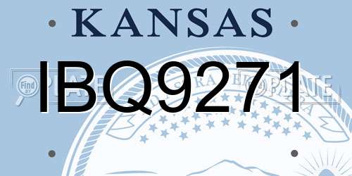 IBQ9271 Kansas License Plate