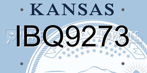 IBQ9273 Kansas License Plate