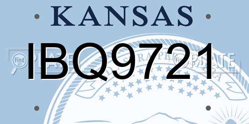 IBQ9721 Kansas License Plate