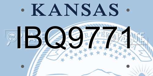 IBQ9771 Kansas License Plate