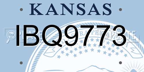 IBQ9773 Kansas License Plate