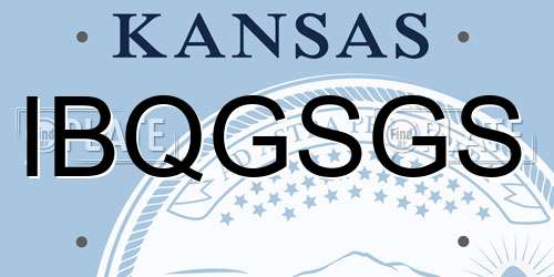 IBQGSGS Kansas License Plate