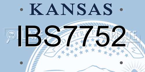 IBS7752 Kansas License Plate