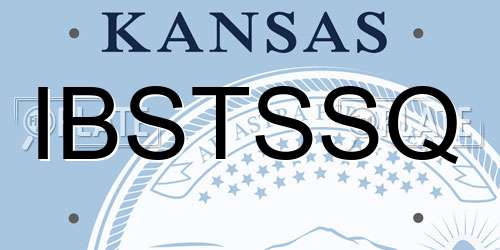 IBSTSSQ Kansas License Plate