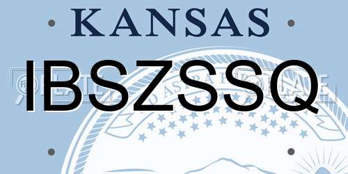 IBSZSSQ Kansas License Plate