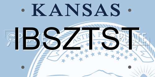 IBSZTST Kansas License Plate