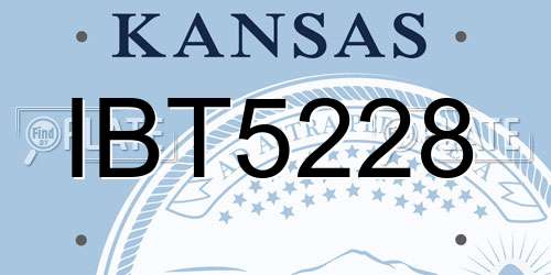 IBT5228 Kansas License Plate