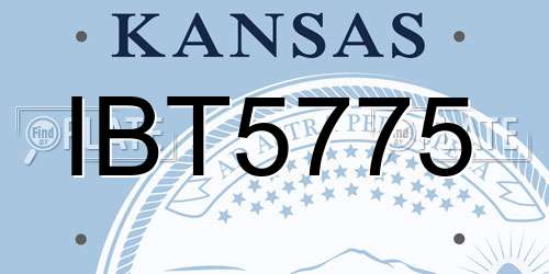 IBT5775 Kansas License Plate