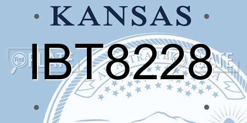 IBT8228 Kansas License Plate