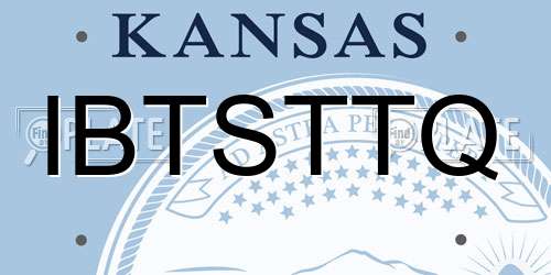 IBTSTTQ Kansas License Plate