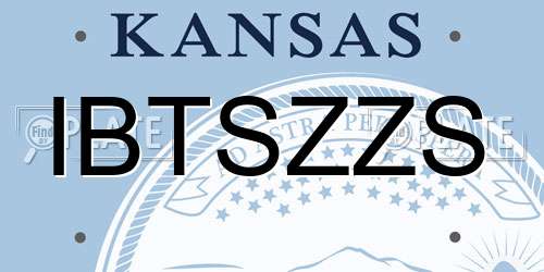 IBTSZZS Kansas License Plate
