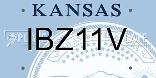 IBZ11V Kansas License Plate