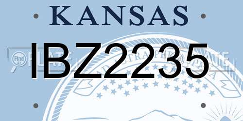 IBZ2235 Kansas License Plate