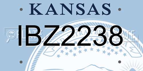 IBZ2238 Kansas License Plate