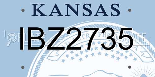 IBZ2735 Kansas License Plate