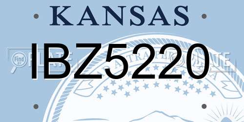 IBZ5220 Kansas License Plate