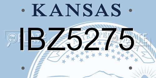 IBZ5275 Kansas License Plate