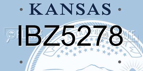 IBZ5278 Kansas License Plate