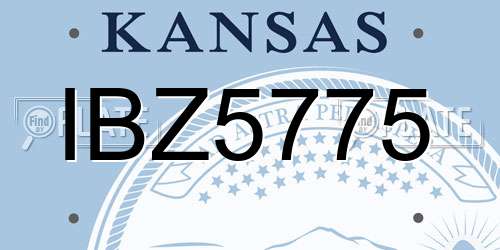 IBZ5775 Kansas License Plate