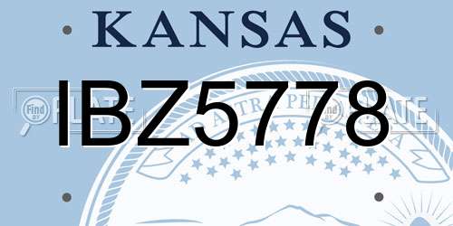 IBZ5778 Kansas License Plate