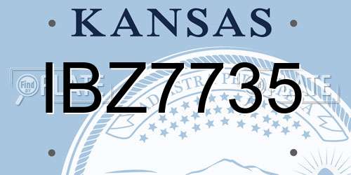 IBZ7735 Kansas License Plate