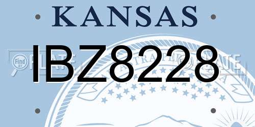 IBZ8228 Kansas License Plate