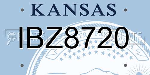 IBZ8720 Kansas License Plate