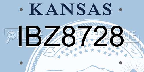 IBZ8728 Kansas License Plate