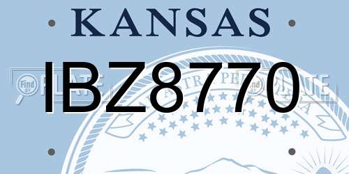 IBZ8770 Kansas License Plate