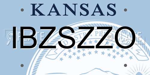 IBZSZZO Kansas License Plate