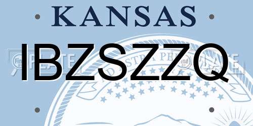 IBZSZZQ Kansas License Plate