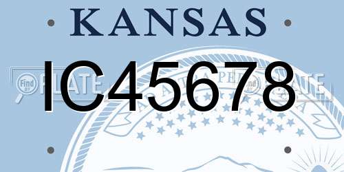 IC45678 Kansas License Plate