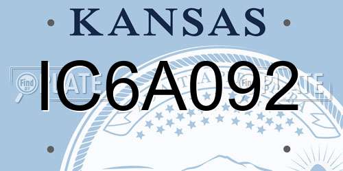 IC6A092 Kansas License Plate