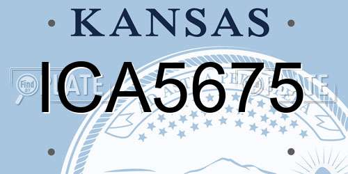 ICA5675 Kansas License Plate