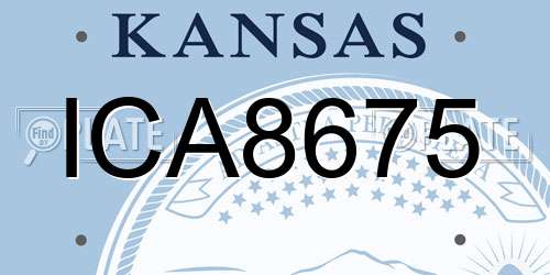 ICA8675 Kansas License Plate