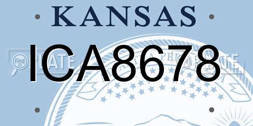 ICA8678 Kansas License Plate