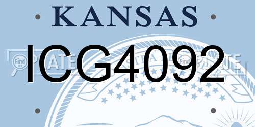 ICG4092 Kansas License Plate