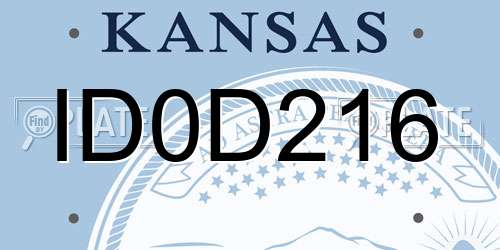 ID0D216 Kansas License Plate