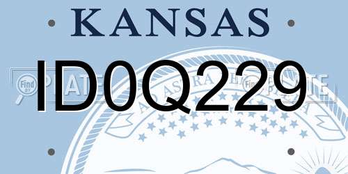 ID0Q229 Kansas License Plate