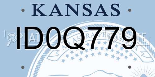 ID0Q779 Kansas License Plate