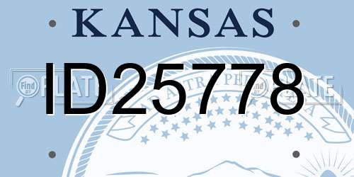 ID25778 Kansas License Plate